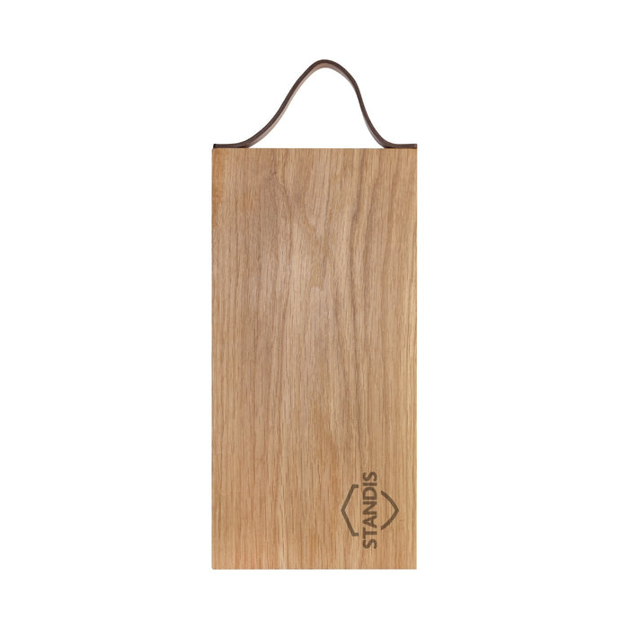 Plank met leren handvat eiken 33x16 cm